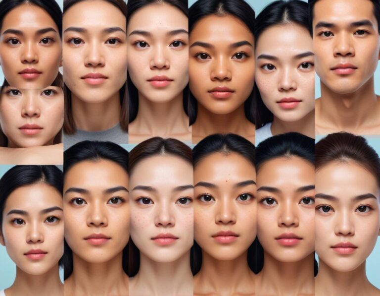 ความซับซ้อนและความสวยงามของผิวหนังที่มีปัญหาสิวบนภาพถ่ายใกล้ชิด