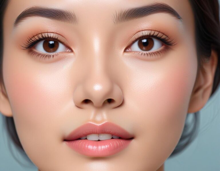 ภาพ ใกล้ชิด แบ่ง หน้า ซ้าย ก่อน เติม ลึก ร่อง แก้ม ขวา เติม แล้ว เรียบ งาม