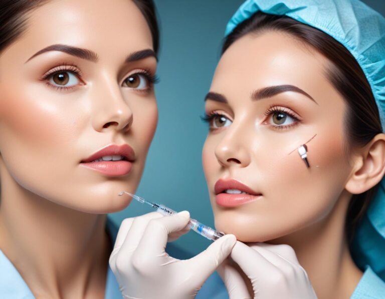 ผู้ป่วยไทย นั่งตรงข้าม แพทย์ผู้เชี่ยวชาญ ในคลินิกความงาม กำลัง พิจารณา ร่องแก้ม พร้อม รายการ ความปลอดภัย บน แท็บเล็ต สื่อสาร ยินยอม