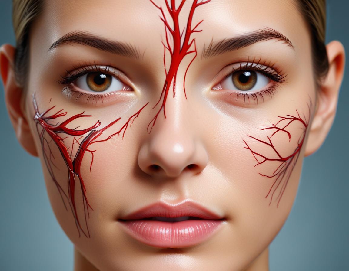 กราฟิก แสดง ความเสี่ยง ของ การ ฉีด ฟิลเลอร์ เข้า สู่ เส้นเลือด ร่องแก้ม