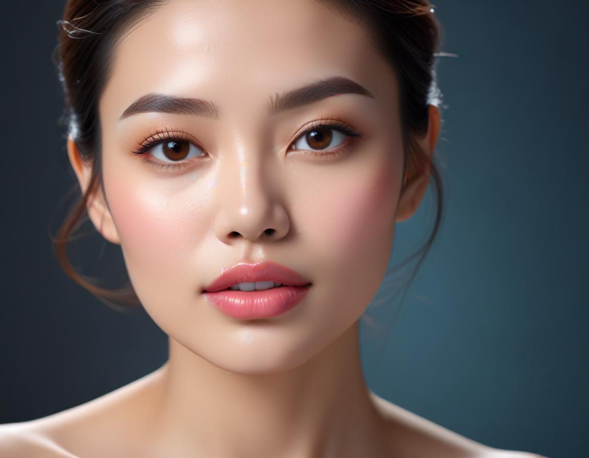 ภาพ close-up ปาก หลัง ฟิลเลอร์ บวมเล็กน้อย รอยช้ำอ่อน แพทย์ กำลัง สวมถุงมือ สีน้ำเงิน ประคบ เย็น ใน คลินิก