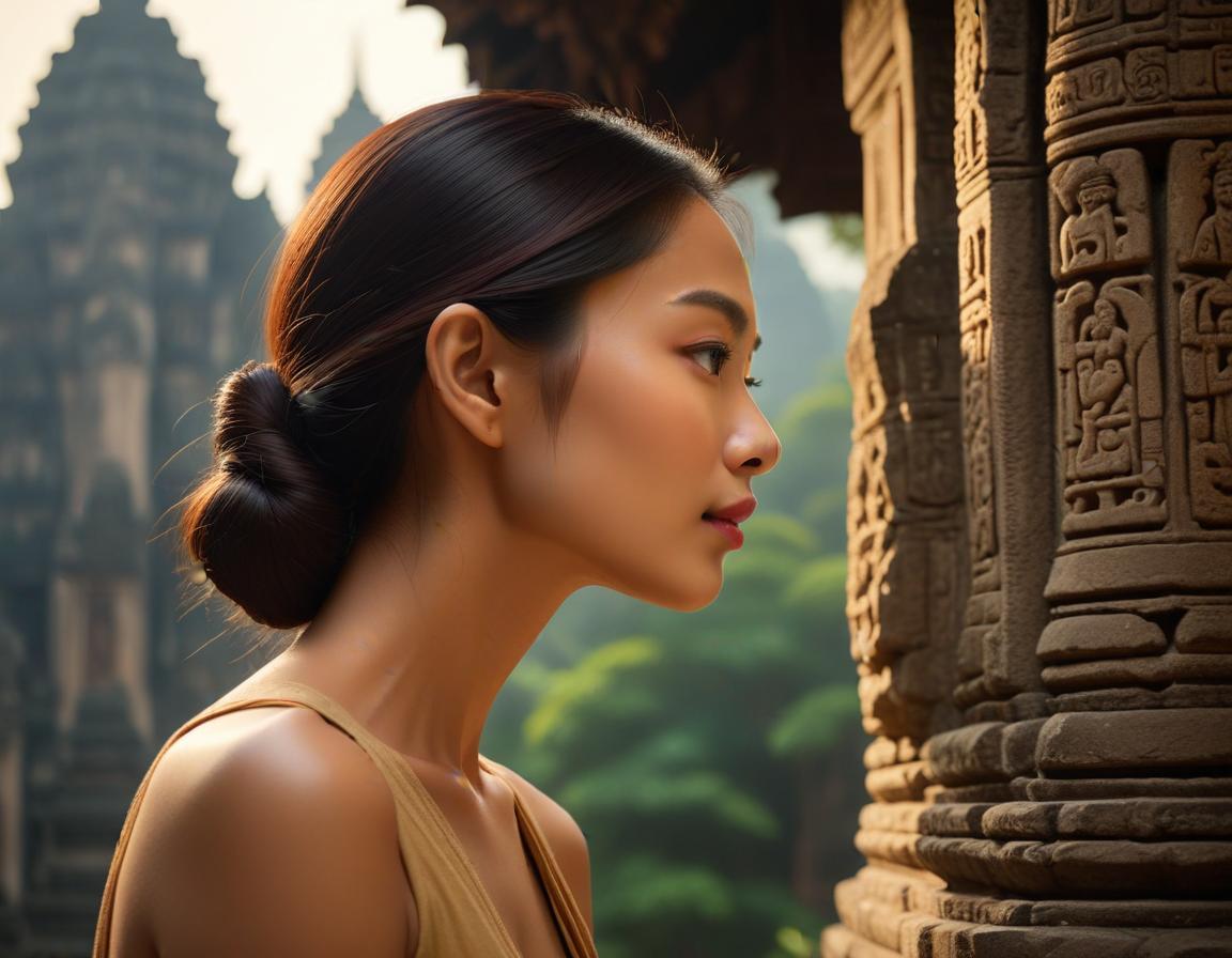 หญิงด้านข้างใบหน้า แสดง การ ฉีด ฟิลเลอร์ บริเวณ ขมับ เพื่อ เสริม ความสมดุล ใบหน้า อย่างเห็นได้ชัด